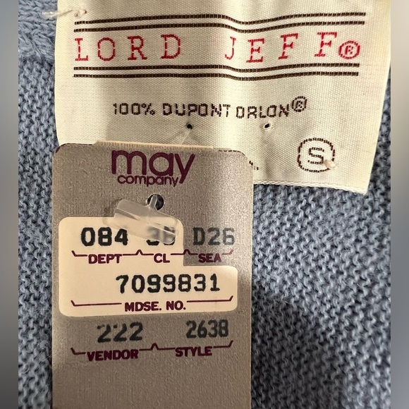 Heather Soft Blue Cardigan Lord Jeff 100% Orlon Sweater – 1960s-1970s - Picture 12 of 15